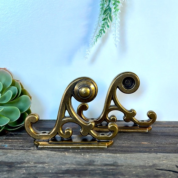Vintage Other - VINTAGE  brass towel holder brackets